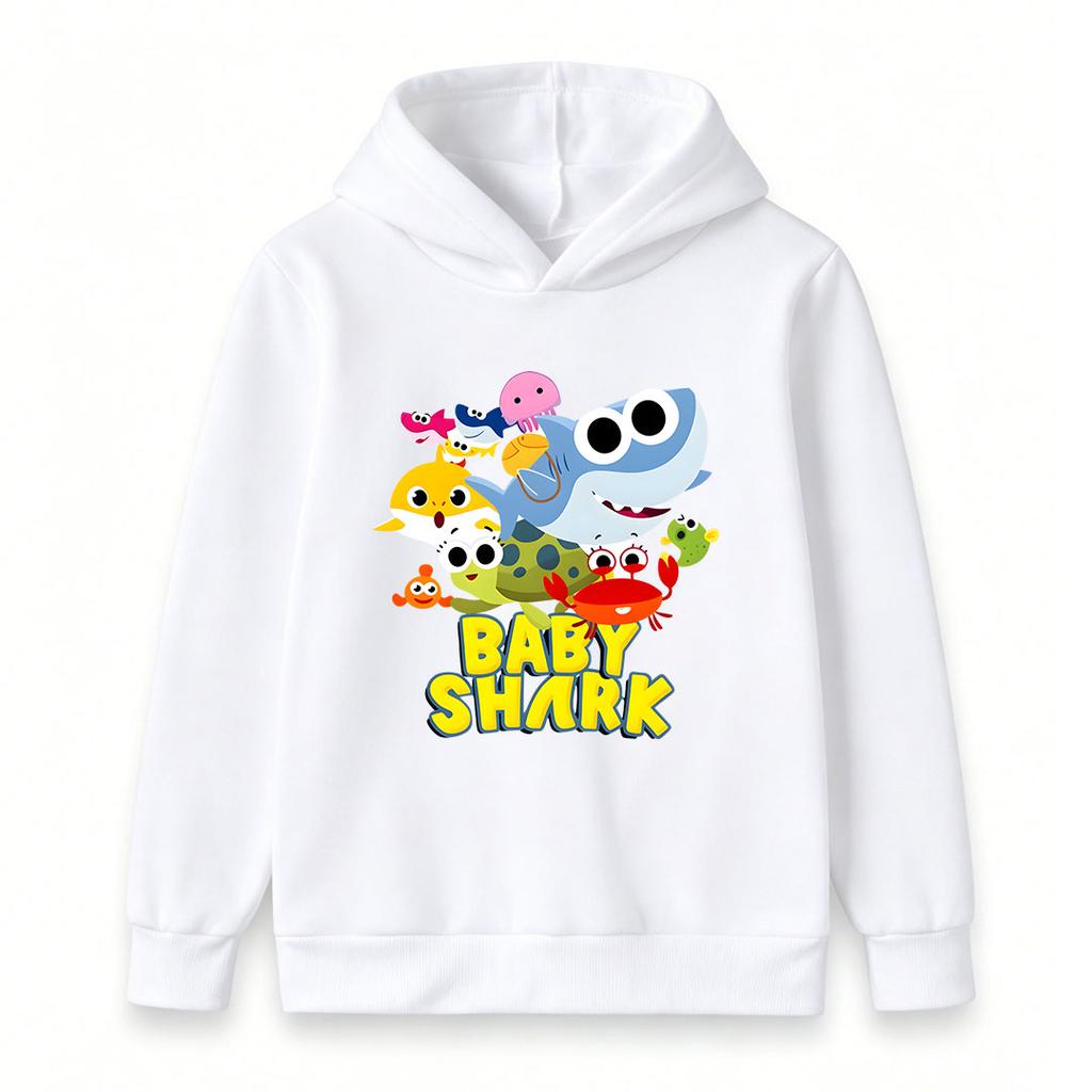 Toddler Kids Boys Girls Hoodie, Cute Baby Shark Ocean Family Friends Printed Casual Pullover Sweatshirt for Daily Wear and Holiday Gift for