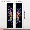 2pcs   2D Flat Printing Party Curtain Color Butterfly 100% Polyester  Without Electricity Holiday Decorations Use for Bedroom and