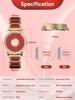 EUTOUR Magnetic Watch with Camouflage and Casual Quartz Magnetic Ball 3 ATM Water 36mm Gold and Red Resin Strap Women's Dial, Stylish, Elegant,