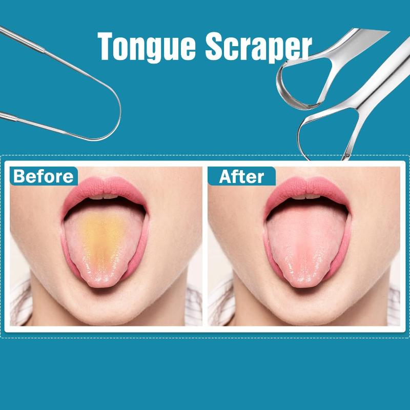 Reusable Stainless Steel Useful Tongue Scraper Cleaner Fresh Breath Cleaning Coated Tongue Oral Hygiene Care Tools