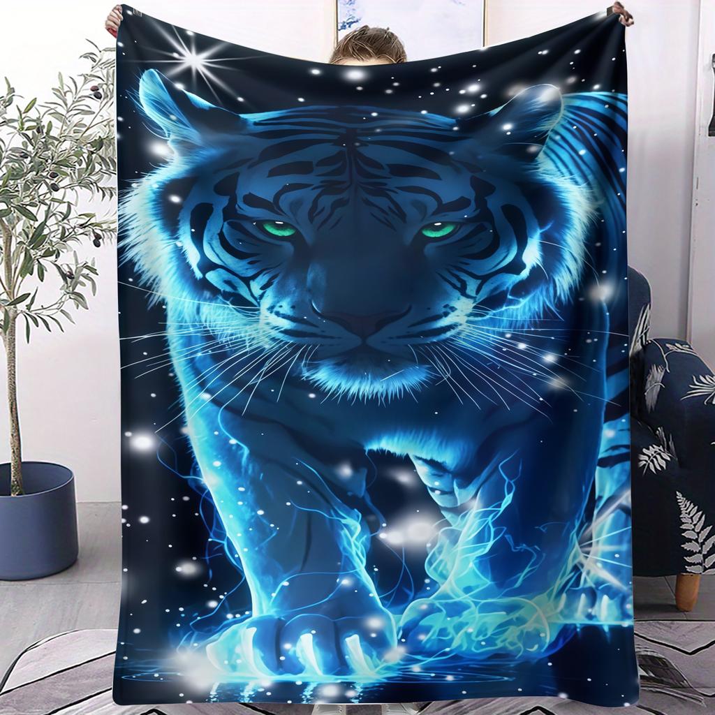 Lion Cool Animal Printed Blankets Soft Cozy Flannel Blanket for Home Sofa Couch Bed Travel AllSeason Portable Picnic Blanket