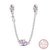 Real 925 Silver Stars & Moon Sunflower Safety Chains Spacer Beads Charms Fit Qikaola 925 Bracelets DIY Jewelry