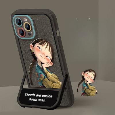 Mädchen im antiken Stil Geeignet für iPhone16 iPhone-Hülle 15promax Unsichtbare Halterung 14 Silikon 13 Nationalstil 12