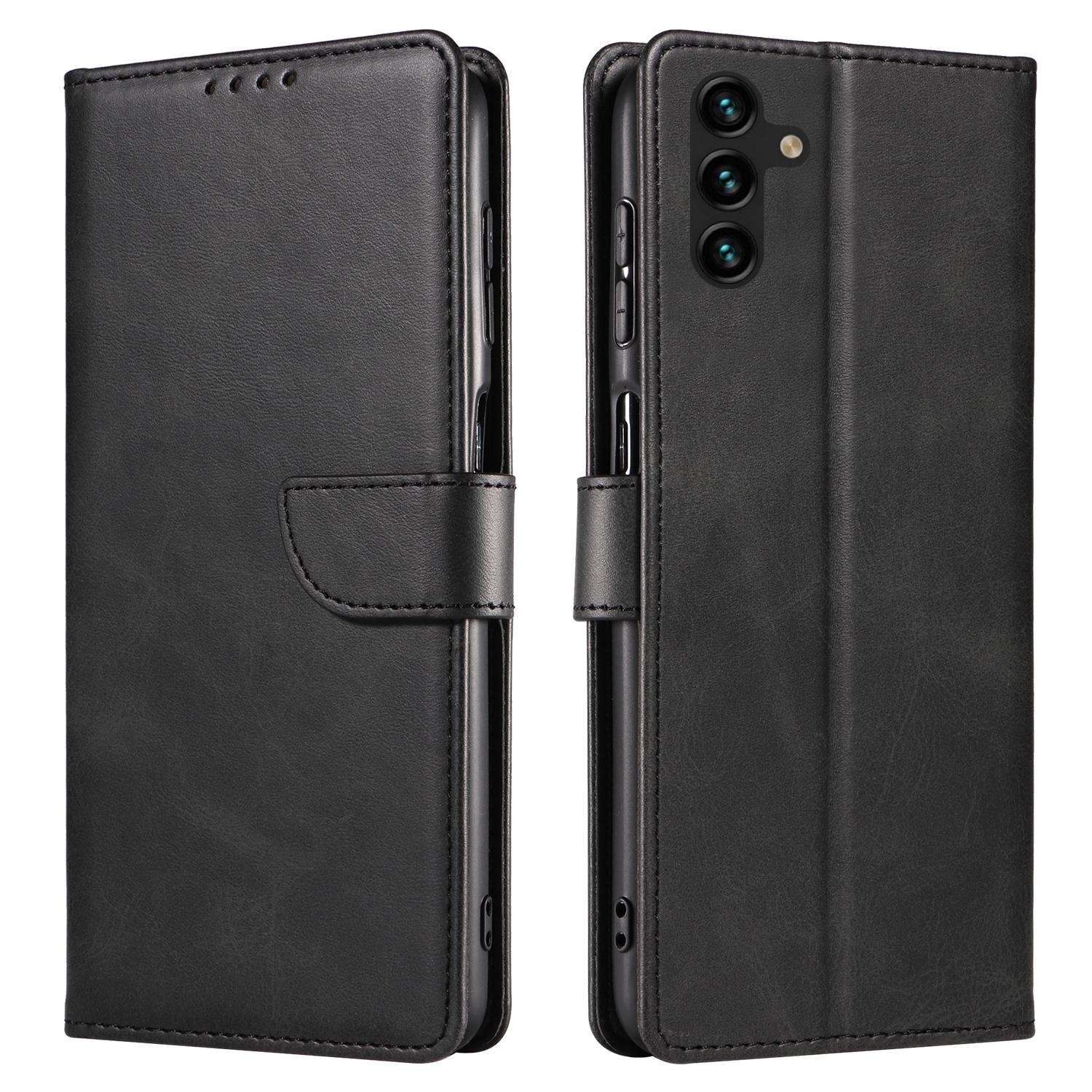 

For Samsung Galaxy A16 5G/4G Case Leather Stand Phone Shell with Magnetic Closure Black