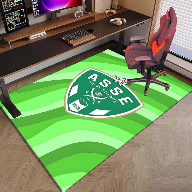 1PC Green Saint-Etienne Football Rug Game Carpet, Floor Mat for Bedroom Living Room Entryway Rug, Home Decor Idea Gift for Christmas birthday