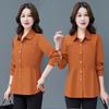Camicie dolci slim da ufficio a maniche lunghe da donna primaverili autunnali Camicia da donna con torta in tinta unita