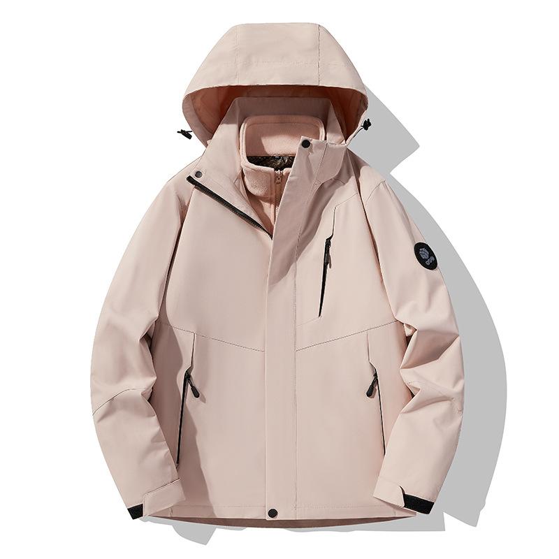 New Outdoor Three-in-one Stormtrooper Men Autumn and Winter Windproof Waterproof Mountaineering Clothing Couple Polar Fleece Warm Two-piece Set