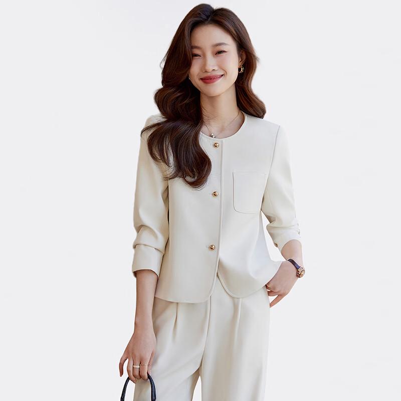 Women's Elegant Short Blazer & Straight Pants Set