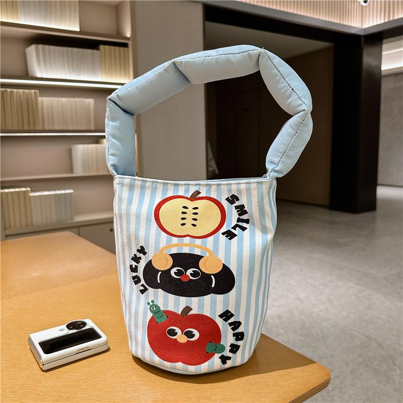 Women's Single Room Bag, Cartoon Illustration Padded Bucket, Hand-carried Underarm Travel Photo Bag