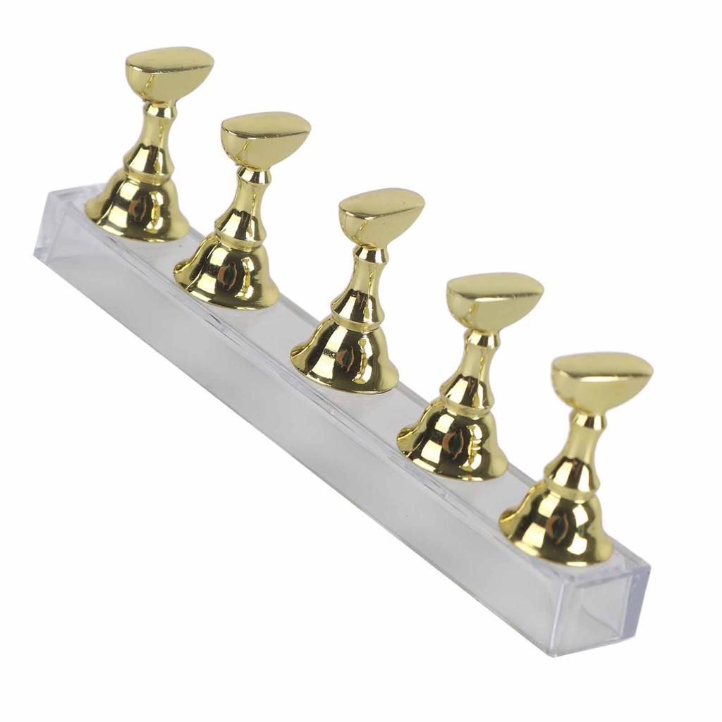 False Nail Display Stand Holder Set Nail Art Practice Holder Gold Magnetic Nail Showing Shelf