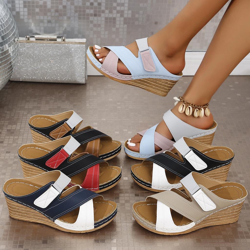 Fashion Women Slippers Female Wedges Slippers 2025 Summer New Fashion Luxury Peep Toe Outdoor Beach Platform Slippers Sandalias De Mujer