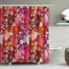 Blumen Duschvorhang Botanisches Muster Badezimmer Dekoration Natur Thema Wasserdichter Stoffeinsatz Vintage Stil Modernes Bauernhaus Zuhause