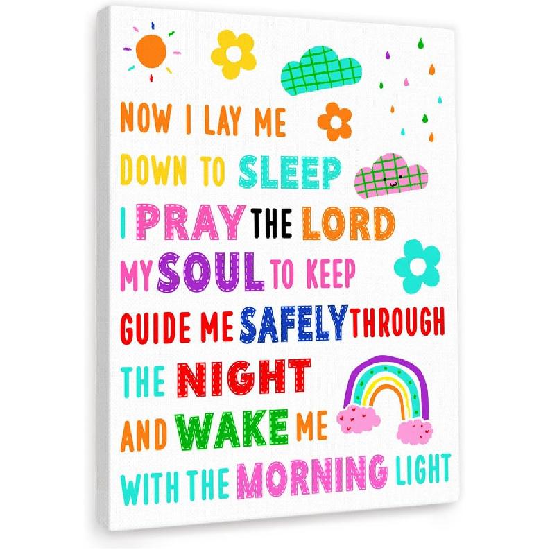 Christian Scripture Wall Art For Kids,The Lord Is With Me Psalm 118:6 pirational Bible Verse Canvas Framed Paintings Posters For Nursery Sunday