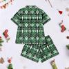 Women's Pajamas Fashion Two-Piece Shirt Shorts Set Soft Holiday Casual Clothing Set