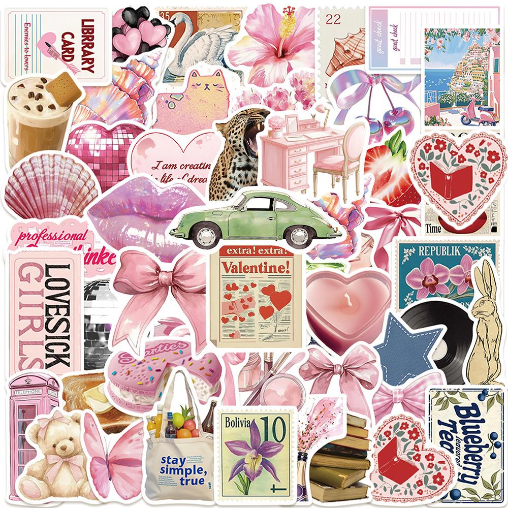 10/30/50pcs INS Style Cartoon Aesthetic Stickers DIY Stationery Phone Notebook Laptop Waterproof Cute Decoration Sticker Kid Toy