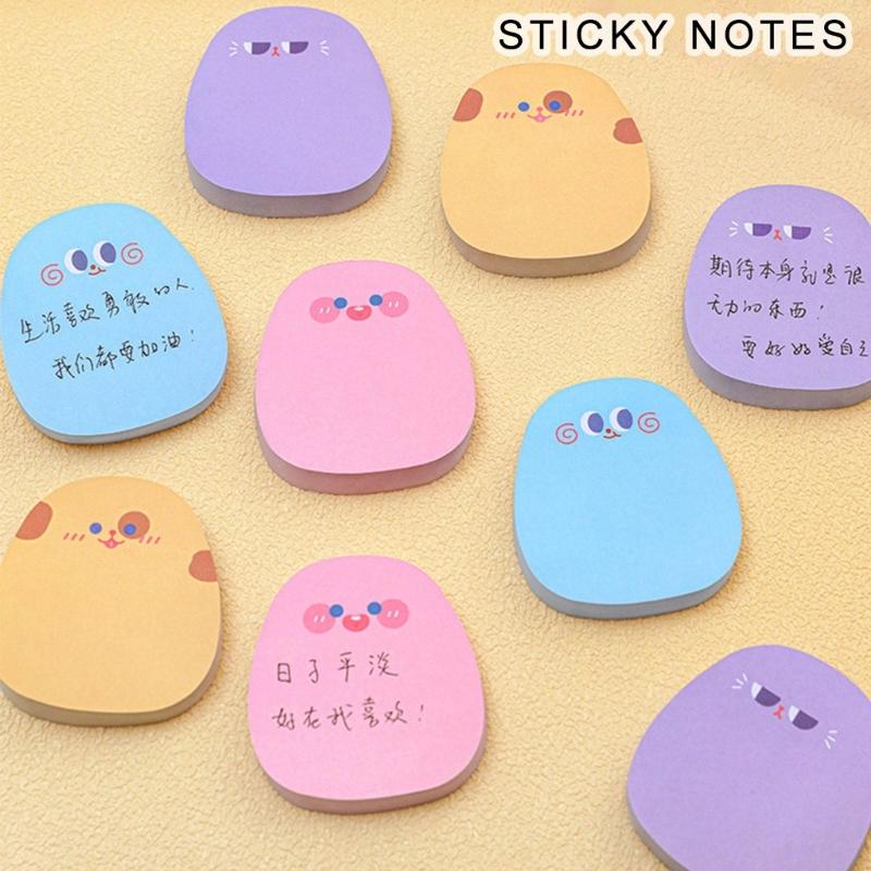 60 Sheets Self Adheive Note Paper Small Notepads Cartoon Notes Unllined Sheet Reminders On Fridges Notebook Calendar