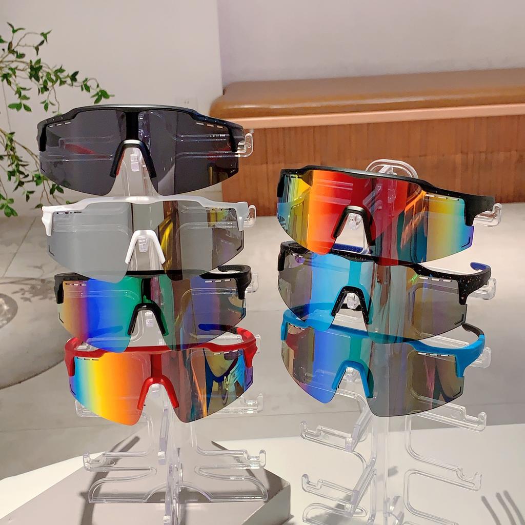 Oversized Sports Sunglasses Men  New in Punk Mirror Outdoor Skiing Goggle Trendy Wrapped Round Anti-UV Riding Shades