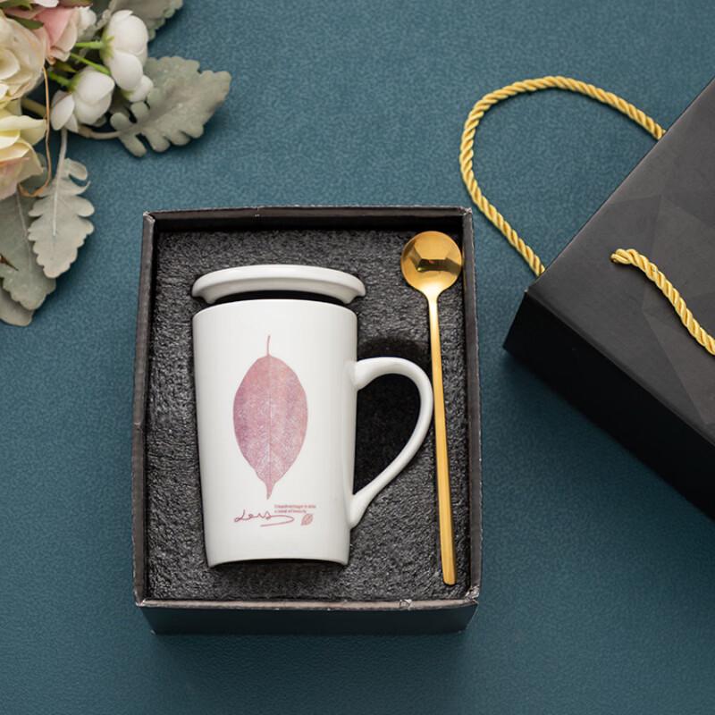 Ceramic Coffee Mug with Lid and Spoon