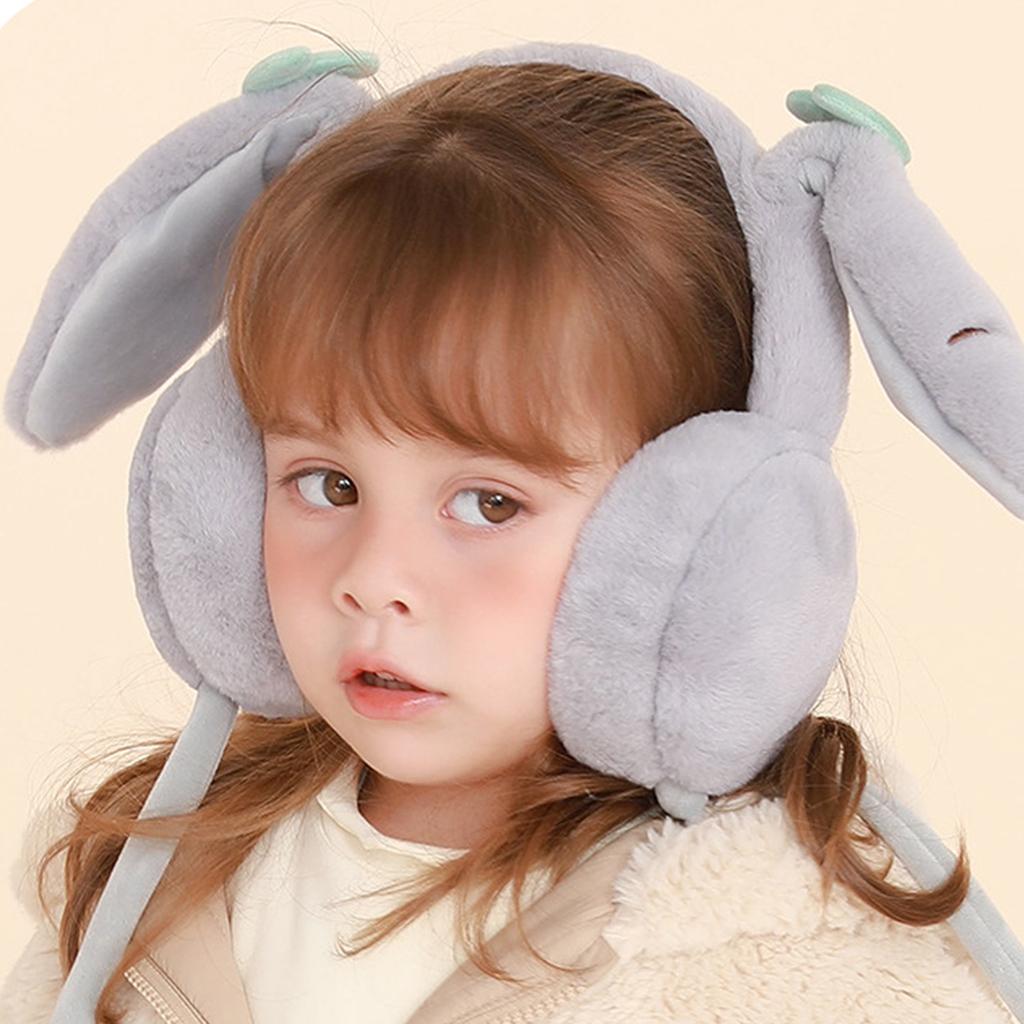 312Y Winter Earmuffs For Kids Floppy Ear Hat Moving Ears Funny Ear