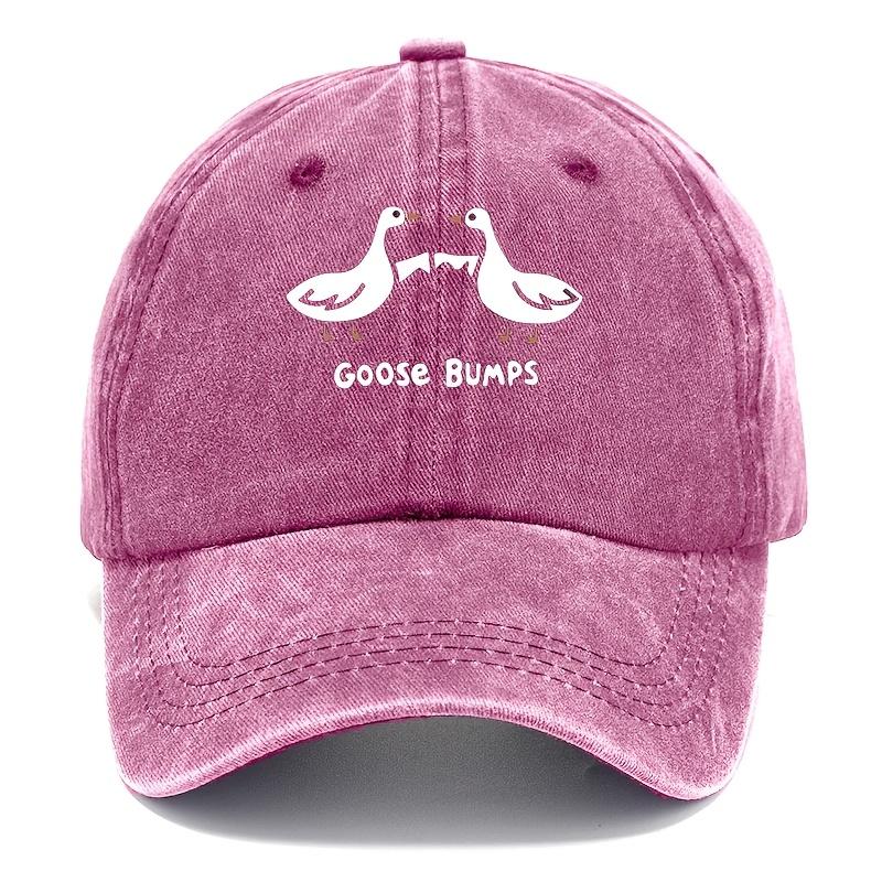 Retro goose print baseball cap with casual style dad hat suitable for Unisex s worn-out duck patterned sports hat Adjustable