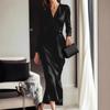 Neues langes Abendkleid für Damen im Frühling und Sommer: Langes A-Linien-Kleid mit tiefem V-Ausschnitt und taillierter Silhouette für elegante, formelle Anlässe