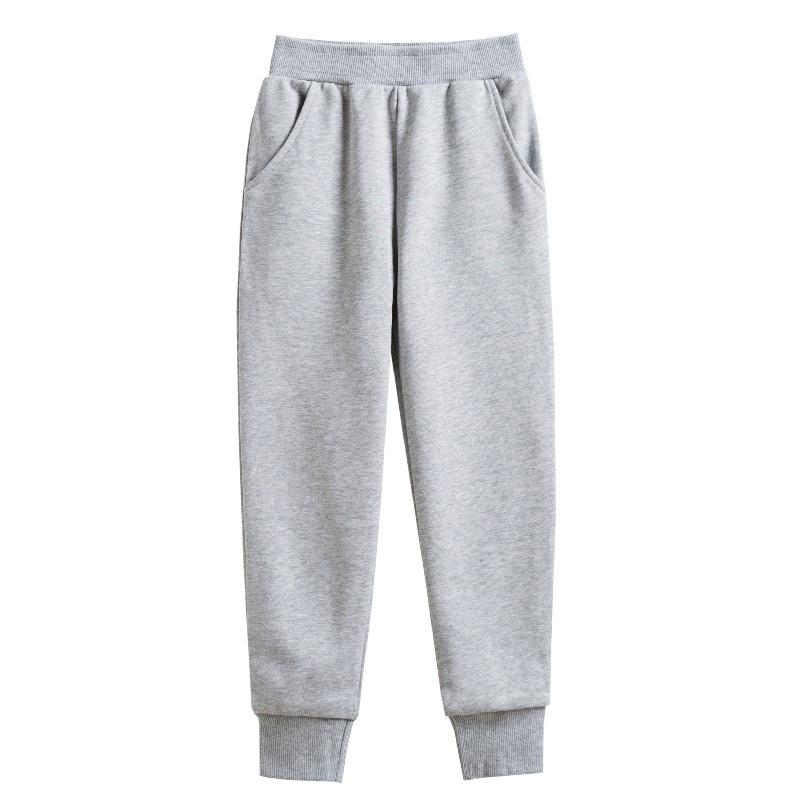 Yuchun Kids' Autumn/Winter Terry Sweatpants - Solid Color, Korean Style, 350g, Available In Various Sizes