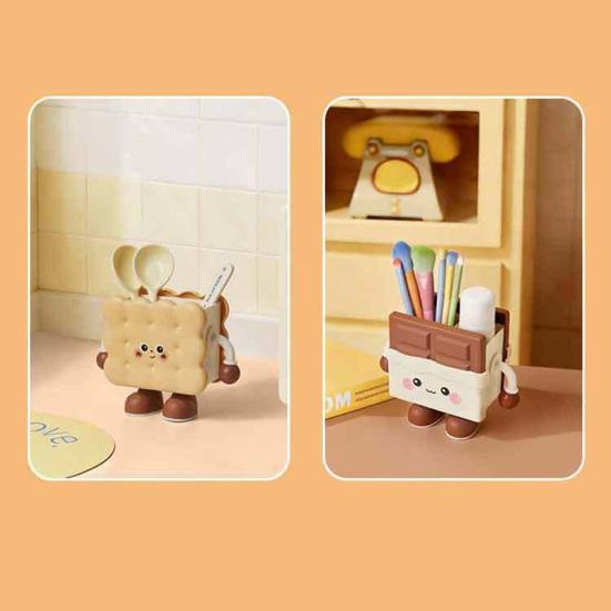Cookie Shape Pen Holder Cute Desk Organizer Multi-Function Storage for Pens