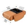 Car Armrest Box Faux Leather Armrest Organizer Mat Center Console Cover Side Pockets Cup Holder Center Console Storage Box