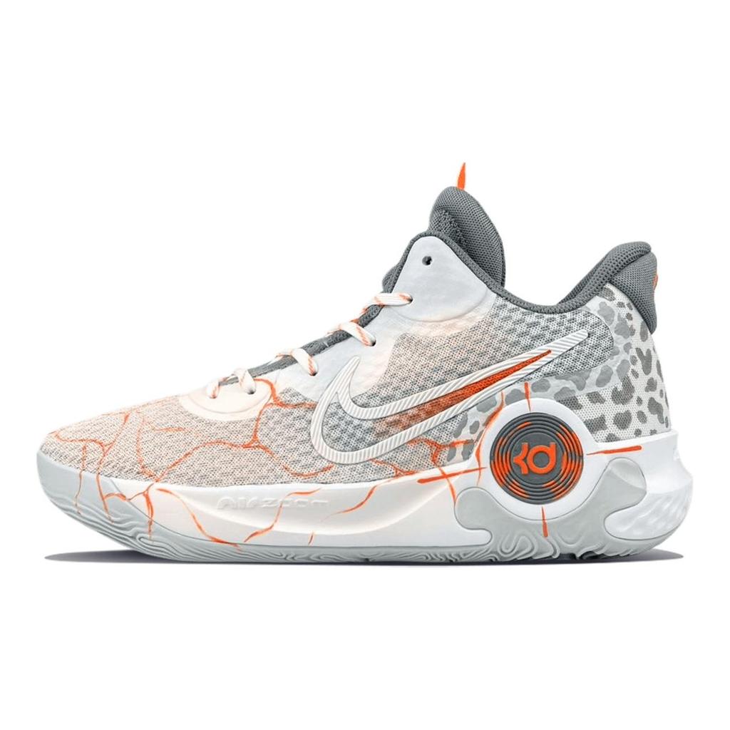 Nike Trey 5 Comfortable Cushioning Slip Resistant Abrasion Resistant Mid top Basketball Shoes Unisex Orange Gray CW3402-011(Team401-)