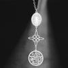 Triple Protection Necklace St. Benedict Witch Knot Pentagram Tetragrammaton Stainless Steel Double-side Jewerly