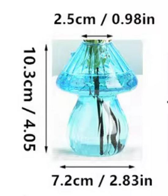 Современная цветная стеклянная ваза-гриб - Изысканное художественное украшение для гостиной, Маленький гидропонный контейнер