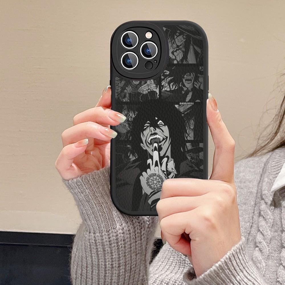 

Alucard Hellsing Anime Phone Case Hard Leather For iPhone 16 15 14 13 12 Mini 11 14 Pro Max Xs X Xr 7 8 Plus Fundas iPhone 14 pro