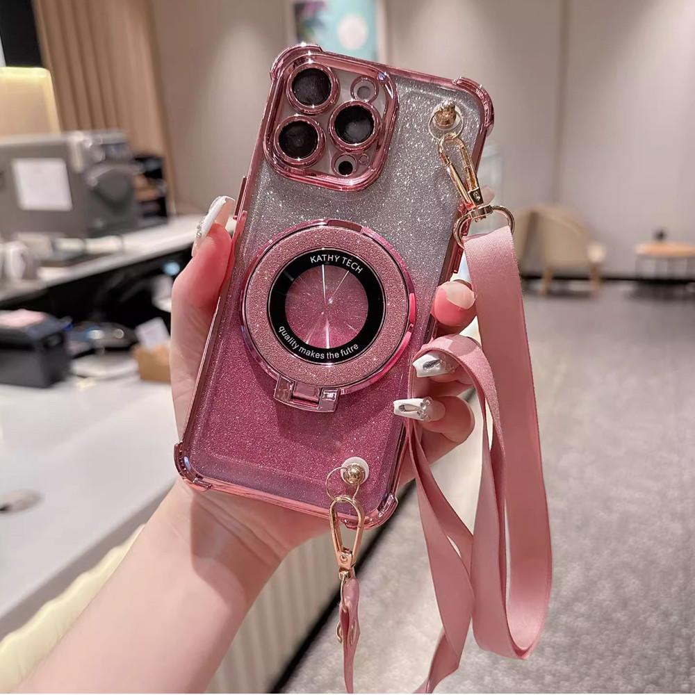 Shockproof Glitter Lanyard Case For Samsung Galaxy A12 A22 A32 A52 A52S A13 A23 A33 A53 A73 Plating Phone Holder Bracket Cover