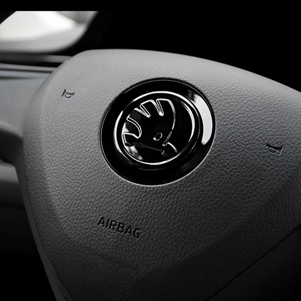 2025 New 1pcs Car Steering Wheel Emblem Cover Decoration Sticker for Skoda Octavia Yeti VRS Roomster Citigo Combi Visions RS Eny