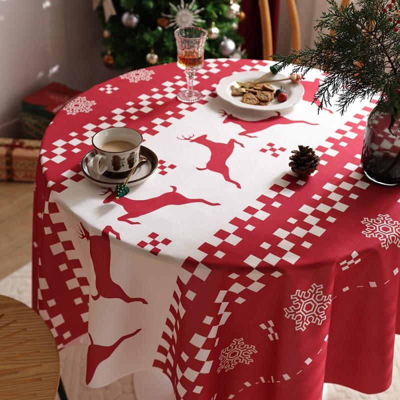 Vintage Nordic Check Tablecloth Red Green Plaid New Photo Backdrop Decor