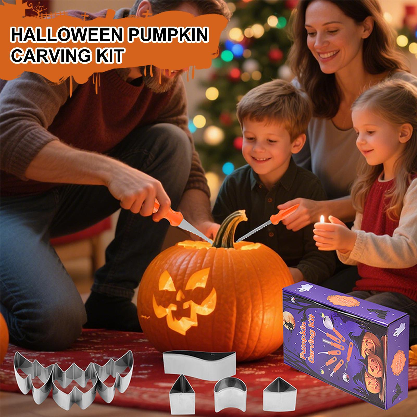 

Набір інструментів для вирізання гарбузів на Хелловін Jack-O -Lantern 37 предметів з нержавіючої сталі зі сумкою для зберігання для дому China Mainland