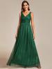 Ever-Pretty Women's Double V-Neck Sleeveless Floor Length Evening Dresses With Subtle Glitter