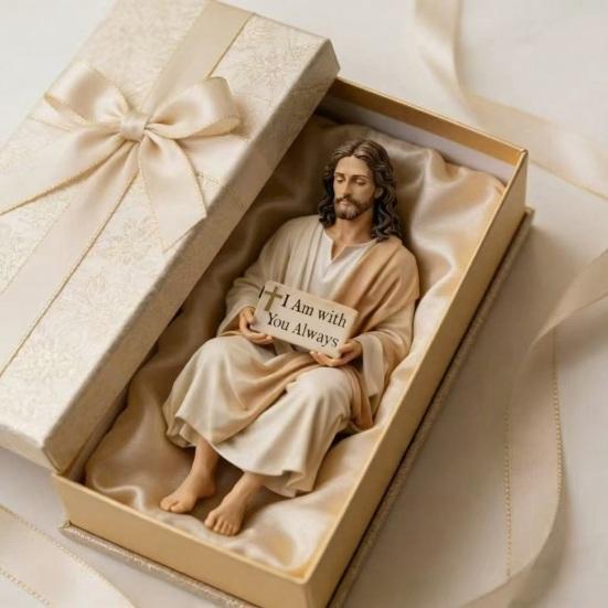 Jesus Resin Car Ornament Figurine Compact Sitting Design Handcrafted Jesus Statue Dashboard Table Shelf Home Office