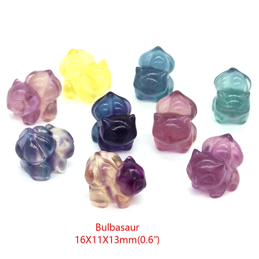 Natural Fluorite Crystals Mini Cartoon Animal Statue Reiki Healing Stones Carved Gemstone Crafts Home Decoration Ornament Gifts