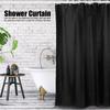 Household Fabric Waterproof Shower Curtain Bathroom Bath Curtain with Hooks Black200x180cm
