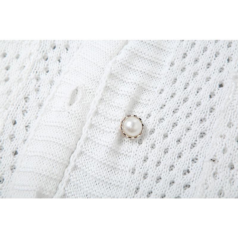 Sommer Damenmode Hohl Revers Top Hohe Taille Shorts Strick Casual Anzug