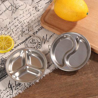Stainless Steel Pepper Roast Meat Sauce Dishes Bowl Separate Sushi Vinegar Soy Plates Tableware Food Seasoning Tray 1/2/3 Grids