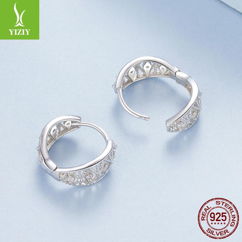 Sparkling Lace Earrings For Women, French Elegance S925 Sterling Silver Earrings Earrings