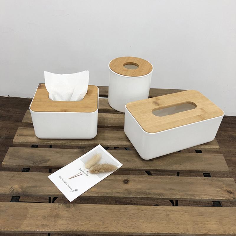 Home Decor Rechteck Leder Weiß Küche Auto Tissue Box Serviettenhalter