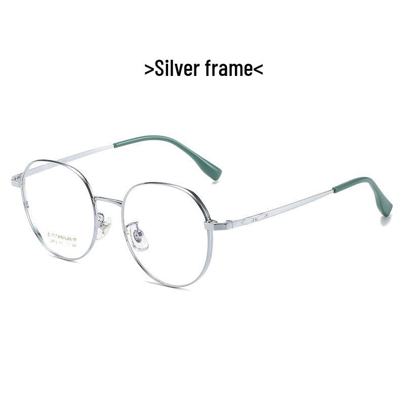 2023 Summer Ultra-Light Round Titanium Glasses with Thick Wide Rim for Myopia & Blue Light Protection - Style 2402