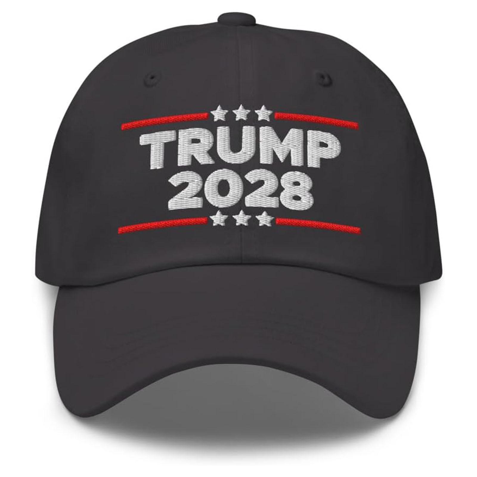 

Модна чоловіча та жіноча бейсболка 2028 Трамп з фольгованим принтом, регульована One Size