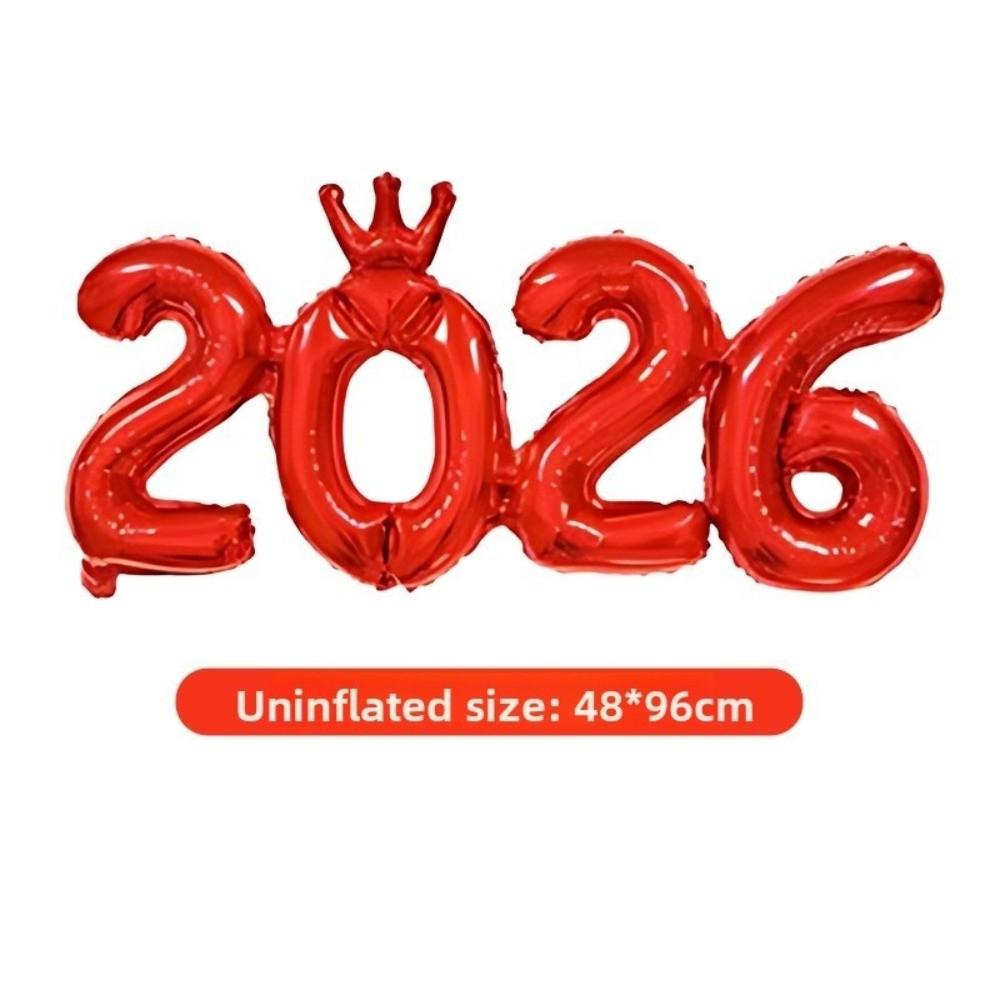 Crown 2026 Number Foil Balloons New Year Navidad 2026 Eve Party Decoration Party Supplies 16in Christmas Decorations Photo Prop