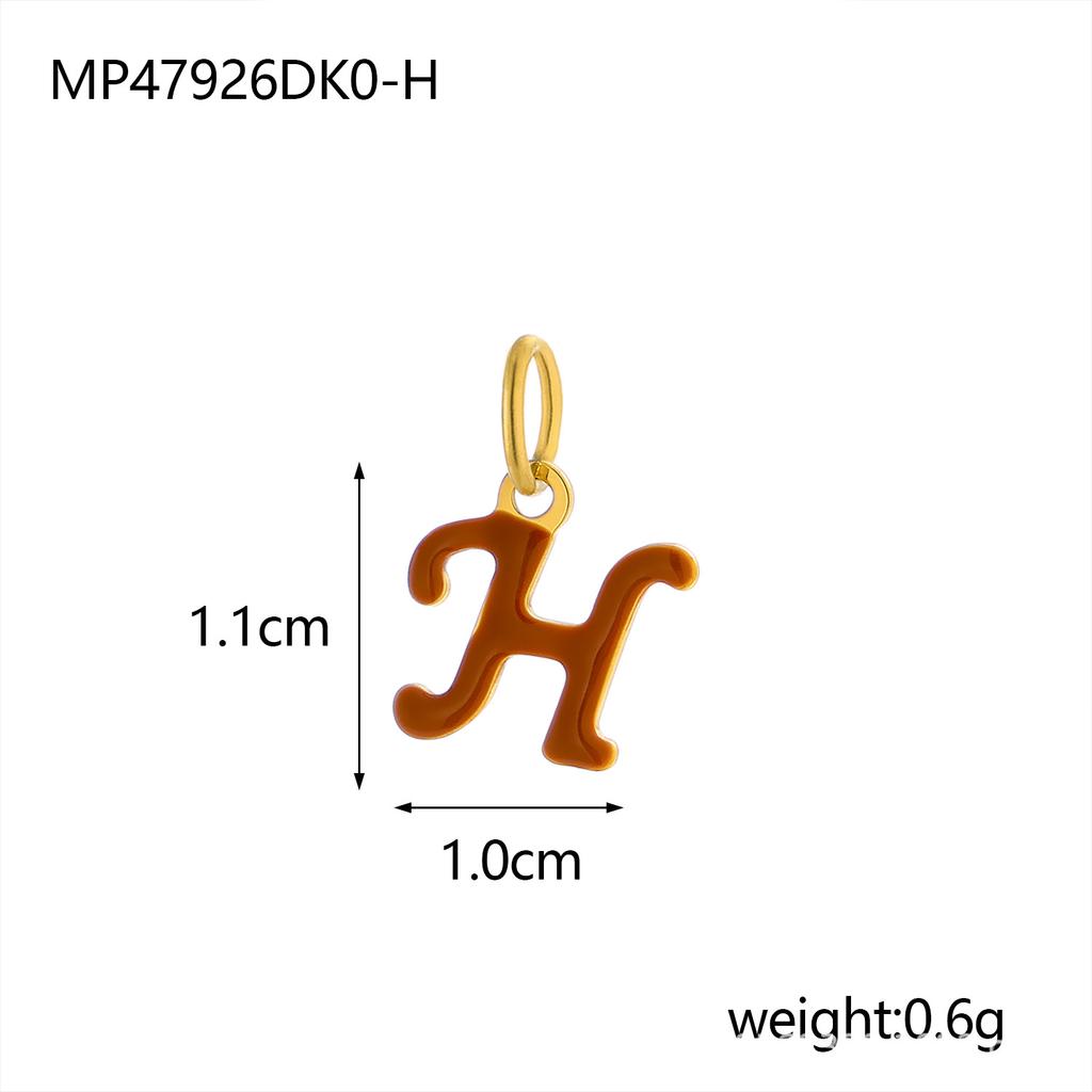 CARLIDANA Simple Gold Plated Stainless Steel Jewelry Alphabet Pendant Small Mini Colorful Oil Drop Initial Letter Necklace