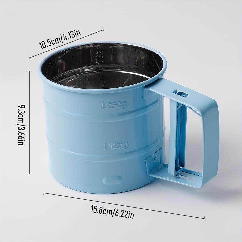 Semi Automatic Flour Handheld Baking Filter Sieve Powder Shaker Kitchen Tool
