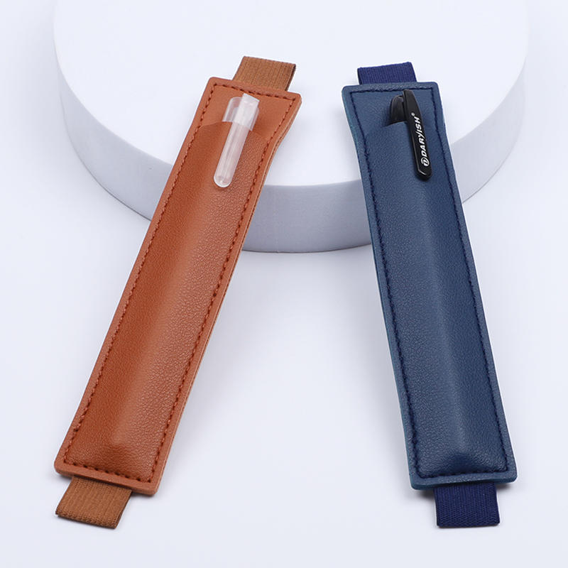 1pc PU Leather Pen Loop Holder Elastic Notebook Band Adjustable Pen Sleeve Pencil Pouch Strap for Notebook Binder Diary Planner